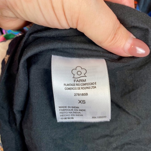 FARM Rio V-Neck Printed Tunic Dress in Green Size Extra Small. - Picture 8 of 15